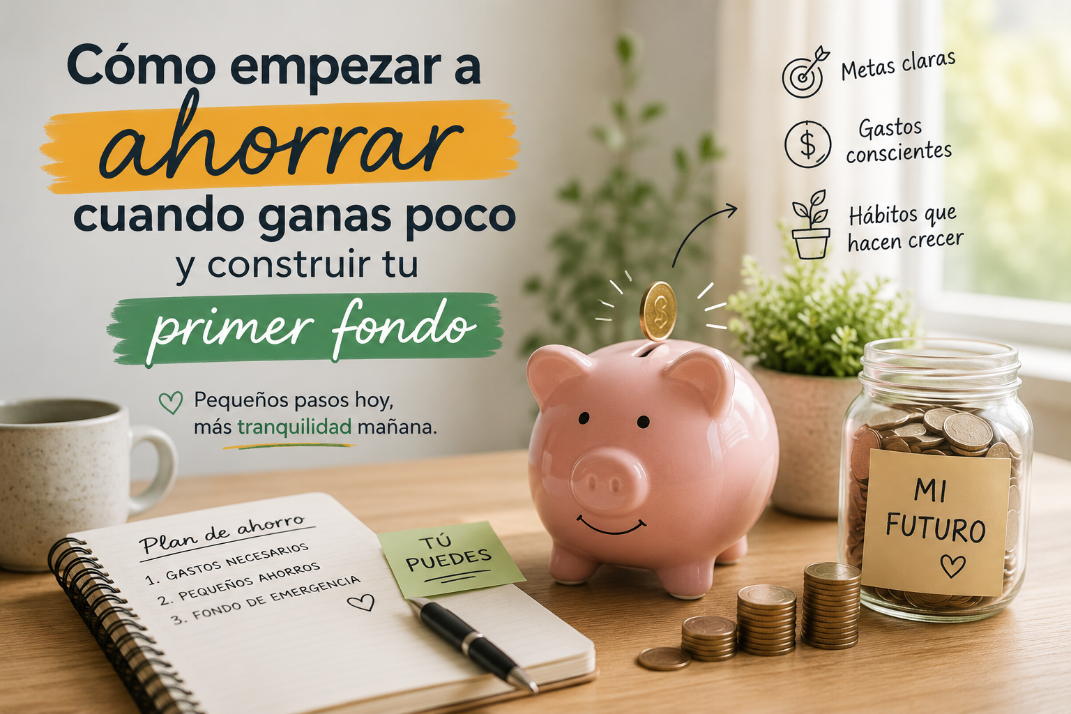 Cómo empezar a ahorrar cuando ganas poco y construir tu primer fondo